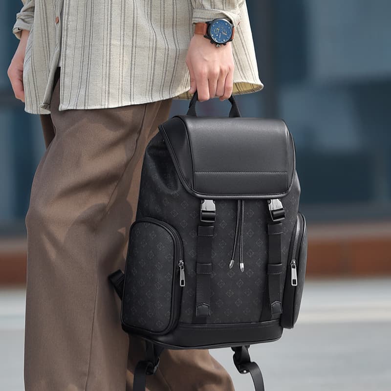 Wholesale New Large Capacity Men's Backpack European and American Fashion Plaid Business Backpack Trendy Brand Travel Bag Laptop Bag