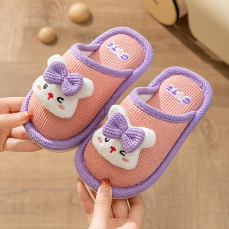 Children's Cotton Slippers for Girls, Autumn and Winter Indoor Anti-Slip Home Slippers for Boys, Girls, Toddlers, and Kids