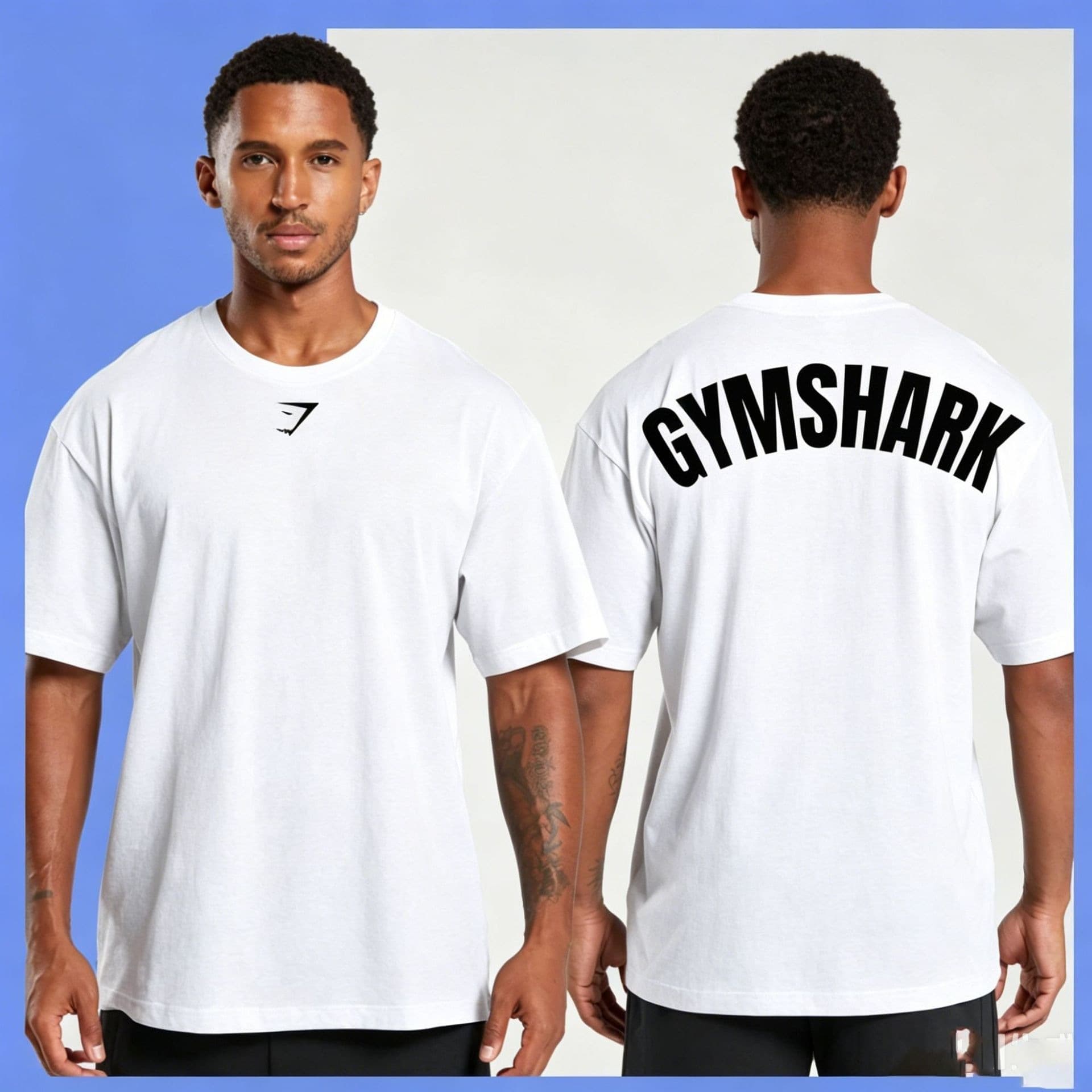 Gymshark Men's Everyday Versatile T-Shirt Summer Outdoor Sports Fitness Pure Cotton Casual Regular Short-Sleeved Top