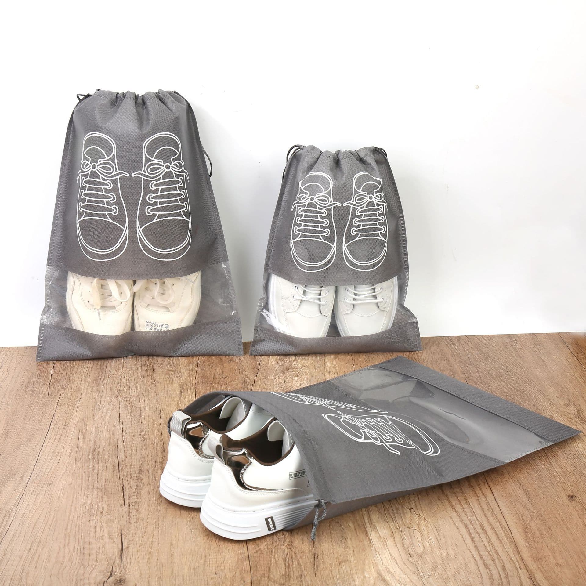 Non-woven shoe storage bag drawstring pocket household travel storage bag dust-proof and moisture-proof environmentally friendly bag drawstring shoe bag