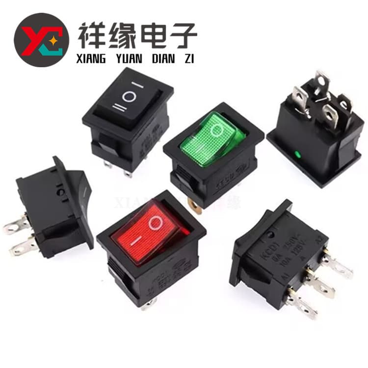 Rocker switch KCD1-101 2-pin 2-position toggle switch, power switch, KCD1 rocker switch