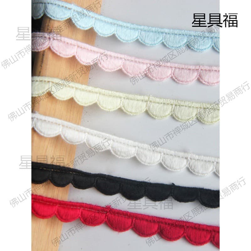 Handmade DIY Clothing Accessories/Japanese Lace Embroidery Polyester Water-Soluble Glossy Embroidery Lace 1cm Leide Strain