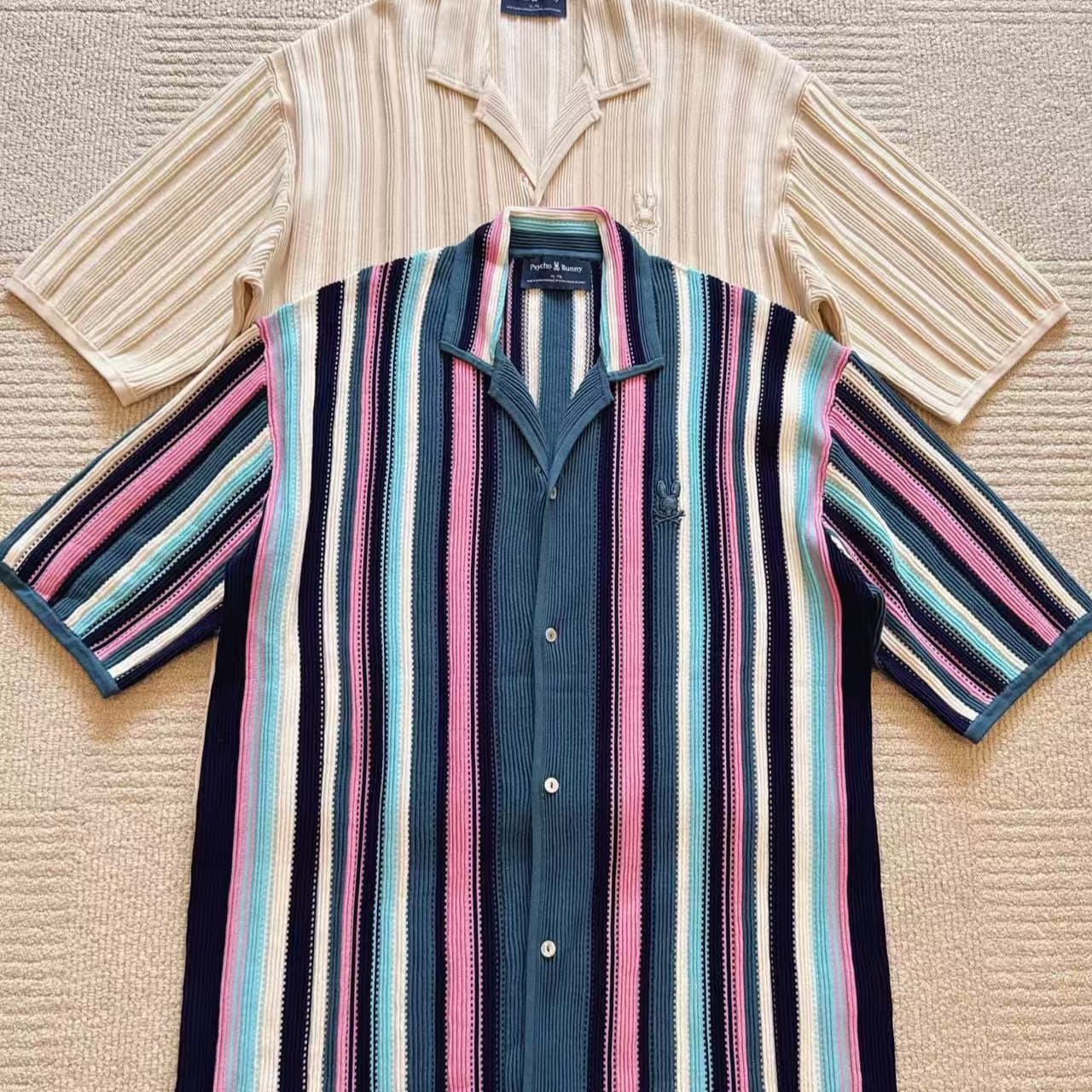 Colorful Striped Men's Short-Sleeve Cardigan