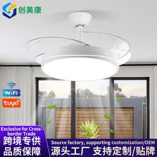 Invisible Ceiling Fan Light, Modern Minimalist, for Living Room Dining Room Bedroom, Integrated Fan and Light