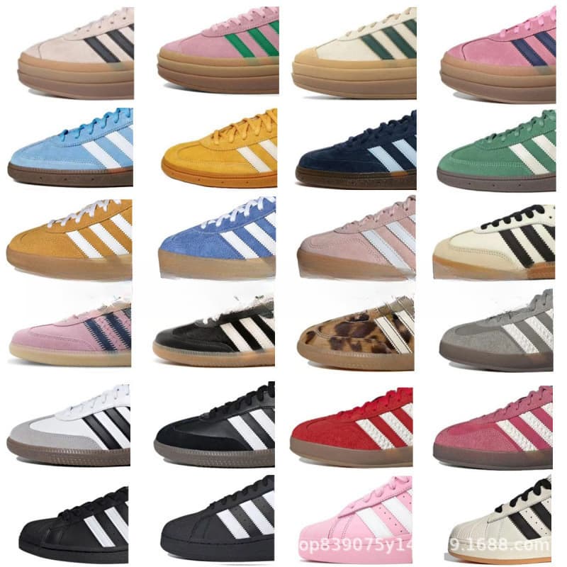 Adidas Samba Women's Shoes, High Version Putian, Versatile Campus Style, Silver Thick Sole, Red, White