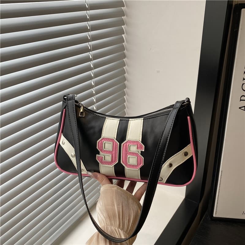 Korean-Japanese Ins Boston Bag Women 2025 New Trend Handbag Niche Shoulder Crossbody Bag Racing Small Square Bag