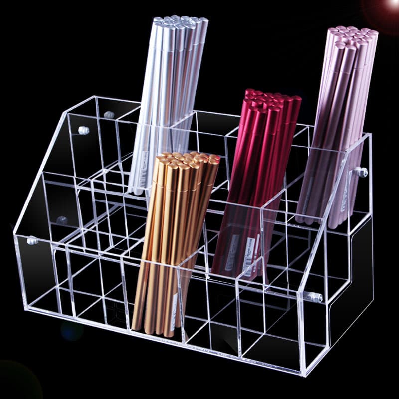 Acrylic Pen Holder Display Stand Slanted Insert Type Stationery Store Student Pen Case Multi-functional Storage Box for Ballpoint Pens