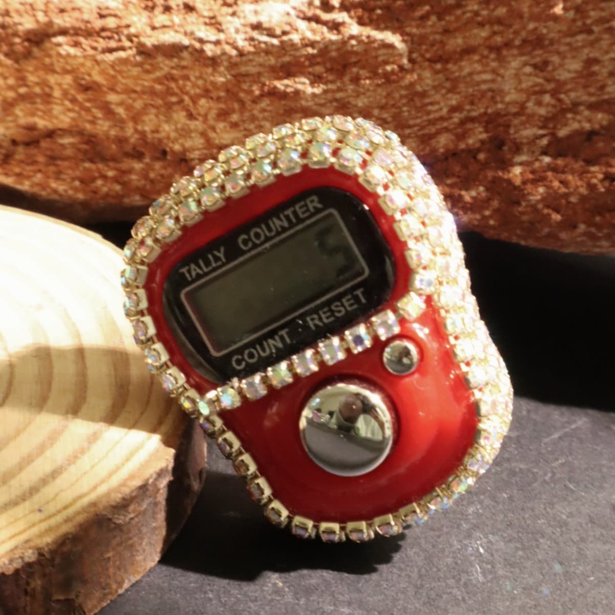 Ring bright diamond counter Finger mini electronic counter Dot diamond multi-color counter decompression
