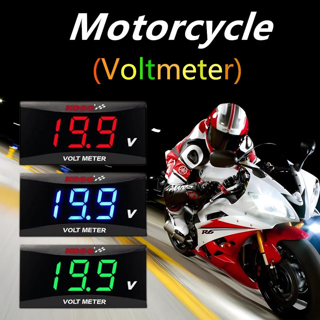 Compatible with KOSO Voltmeter Motorcycle Modification Battery Accessory Special Gauge Electronic Voltage LCD Display Meter