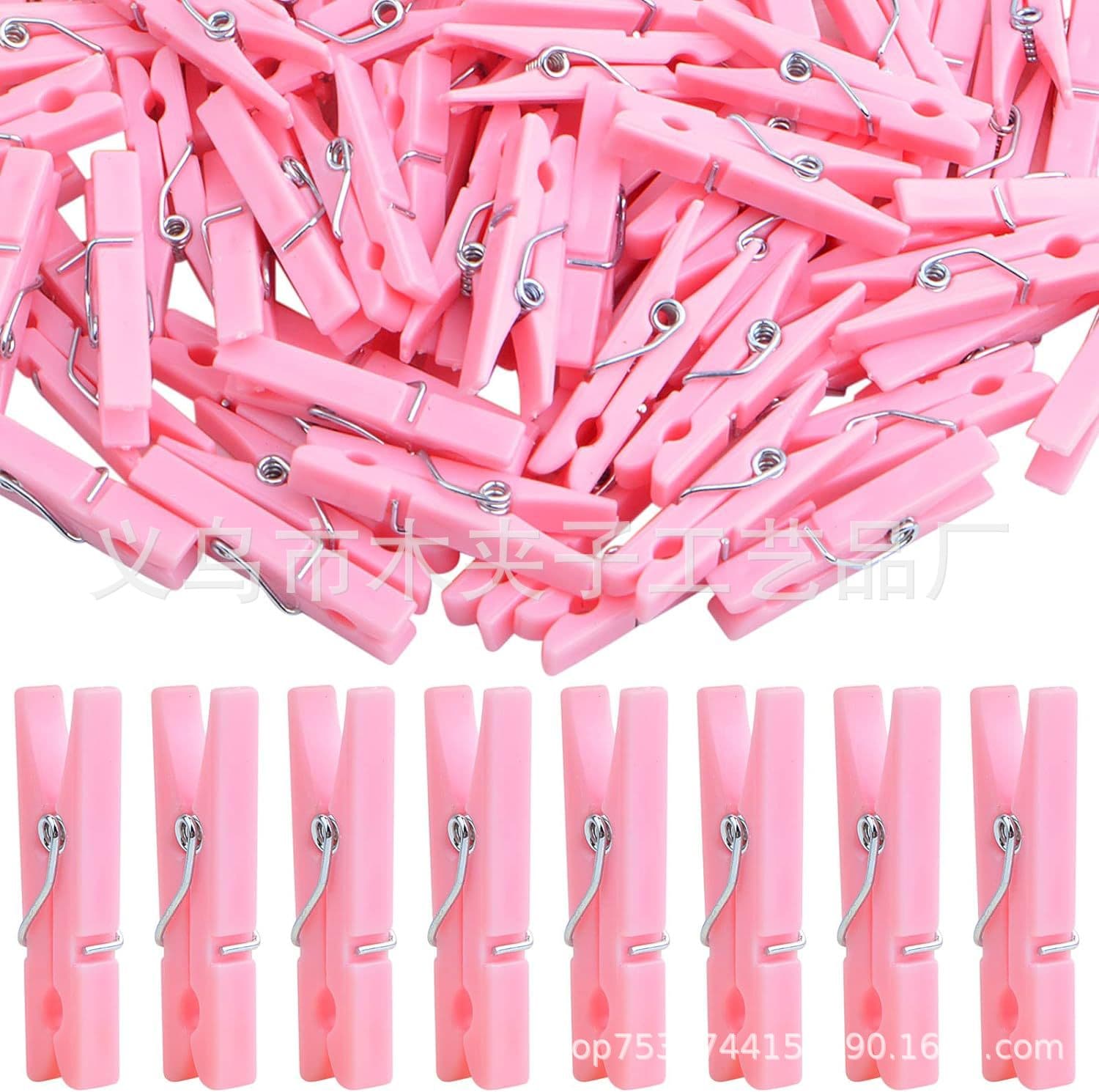 Factory direct pink plastic mini clip transparent small clip diy decorative photo clip pink plastic small clip