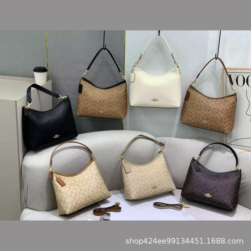 Outlet Women's Classic Laurel Hobo Bag Lychee Grain Genuine Leather Shoulder Crossbody Bag European American Vintage Underarm Bag