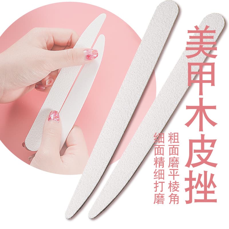 Factory wholesale knife-shaped nail file half-moon white polishing strip meniscus ultra-thin nail polishing strip 100/180