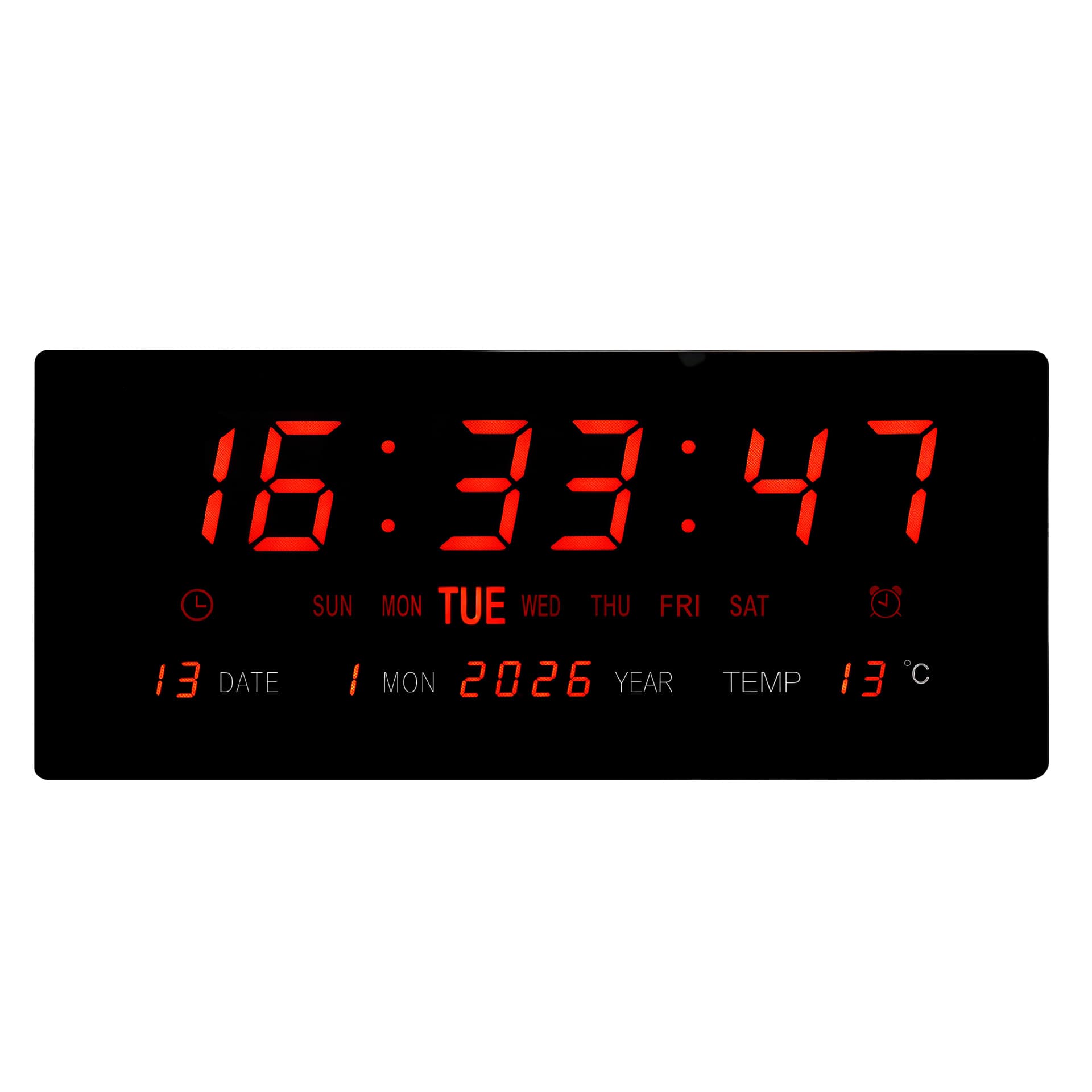 Digital electronic clock wall hanging large English led shopping mall perpetual calendar wall clock with temperature clock display digital display wall clock