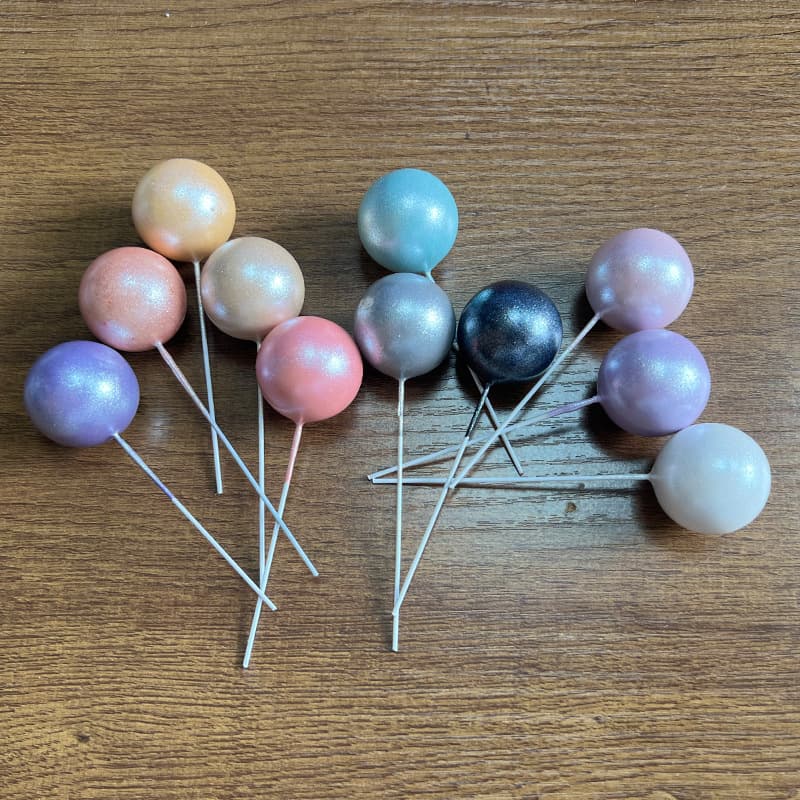 Cake Decorations Foam Balls Pearlescent Effect Balls Mermaid Series Decorative Toppers Round Hollow Balls