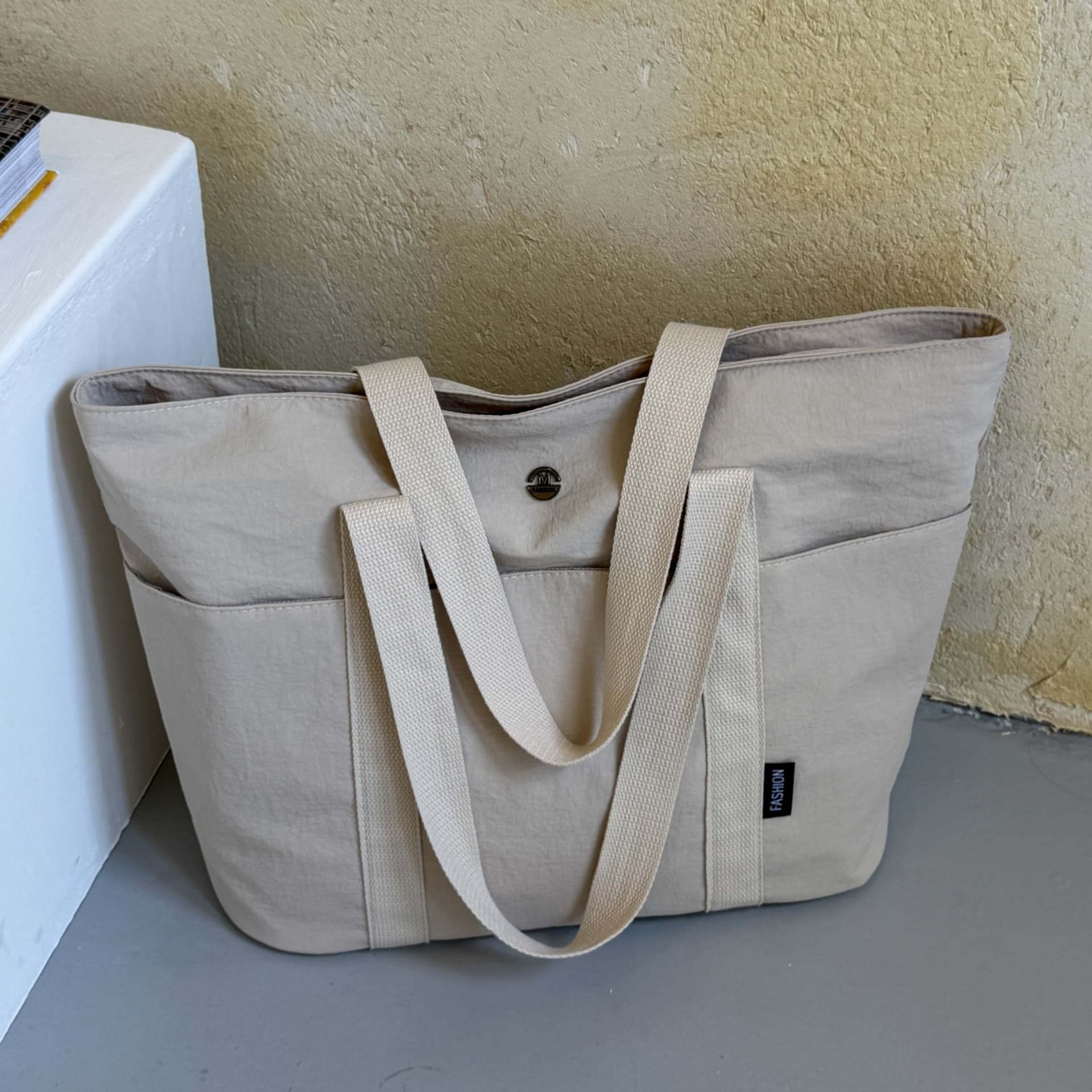 Cross-border wholesale new simple casual canvas bag large capacity commuter tote bag class shoulder bag shopping bag for women