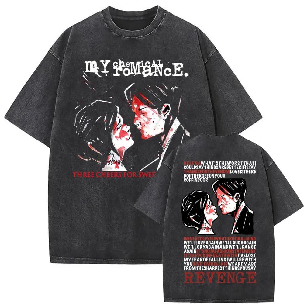 [Cross-border washed] Washed vintage rock band My Chemical Romance Black Parade Tour 2025 T-shirt