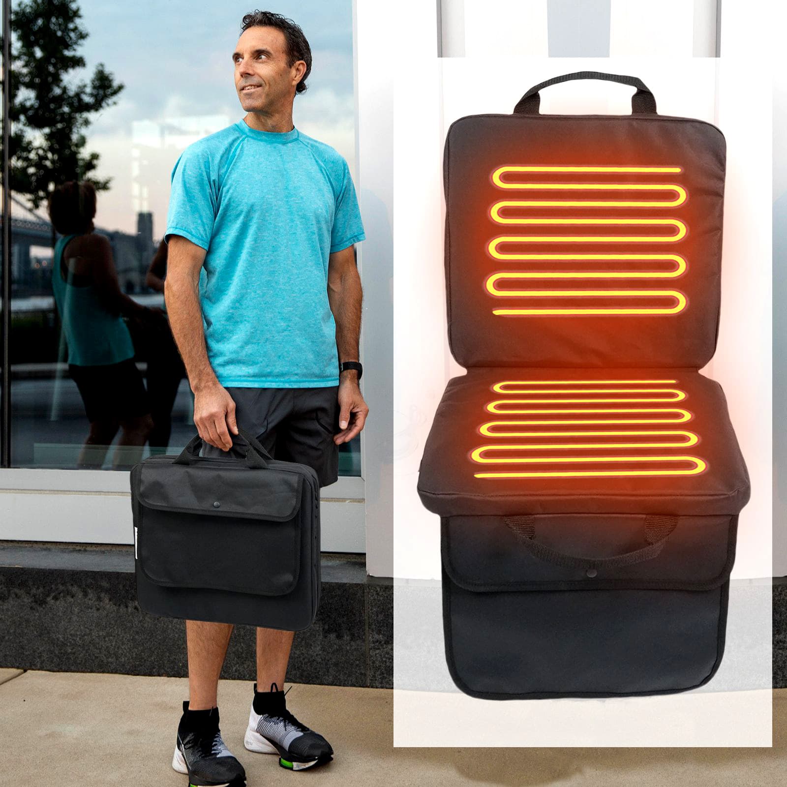 Heated Stadium Seat Cushion with Back Support, Cross-Border USB Heated Cushion, Outdoor Portable Heated Cushion