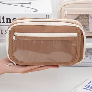 Creative Panda Magnetic Pencil Case, Large-Capacity Nine-Layer Transparent Pencil Case, Simple High-Aesthetic Student Stationery Bag