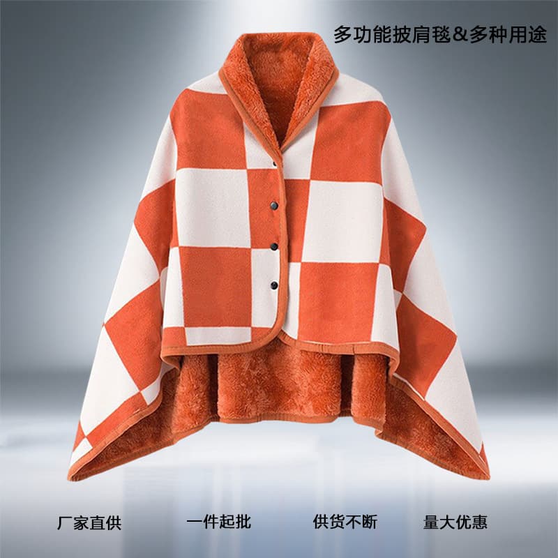 Gift for girlfriend Valentine's Day nap blanket, spring and autumn plaid thick shawl blanket, polyester warm office cover blanket