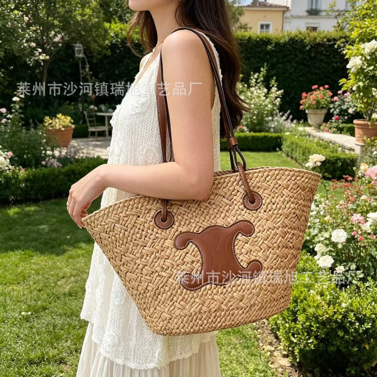 2026 Straw Woven Bag Women Summer Large Capacity Shoulder Tote Beach Vacation Sand Woven Handbag Raffia