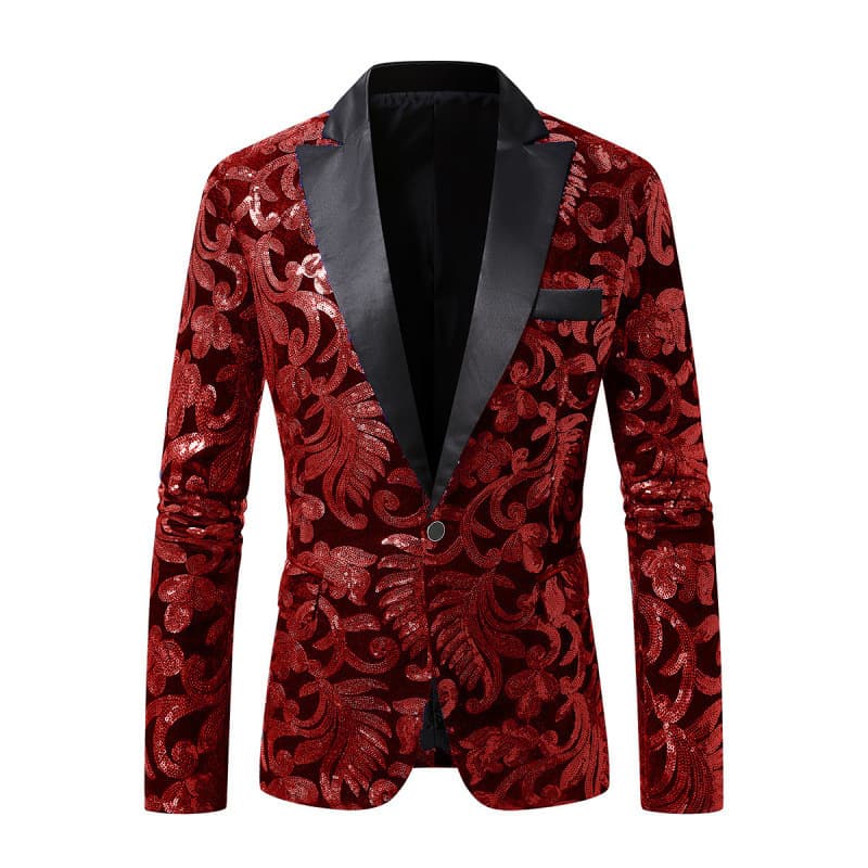 Cross-border foreign trade men's colorful suits and dresses new nightclub DJ host banquet sequined performance clothes for men