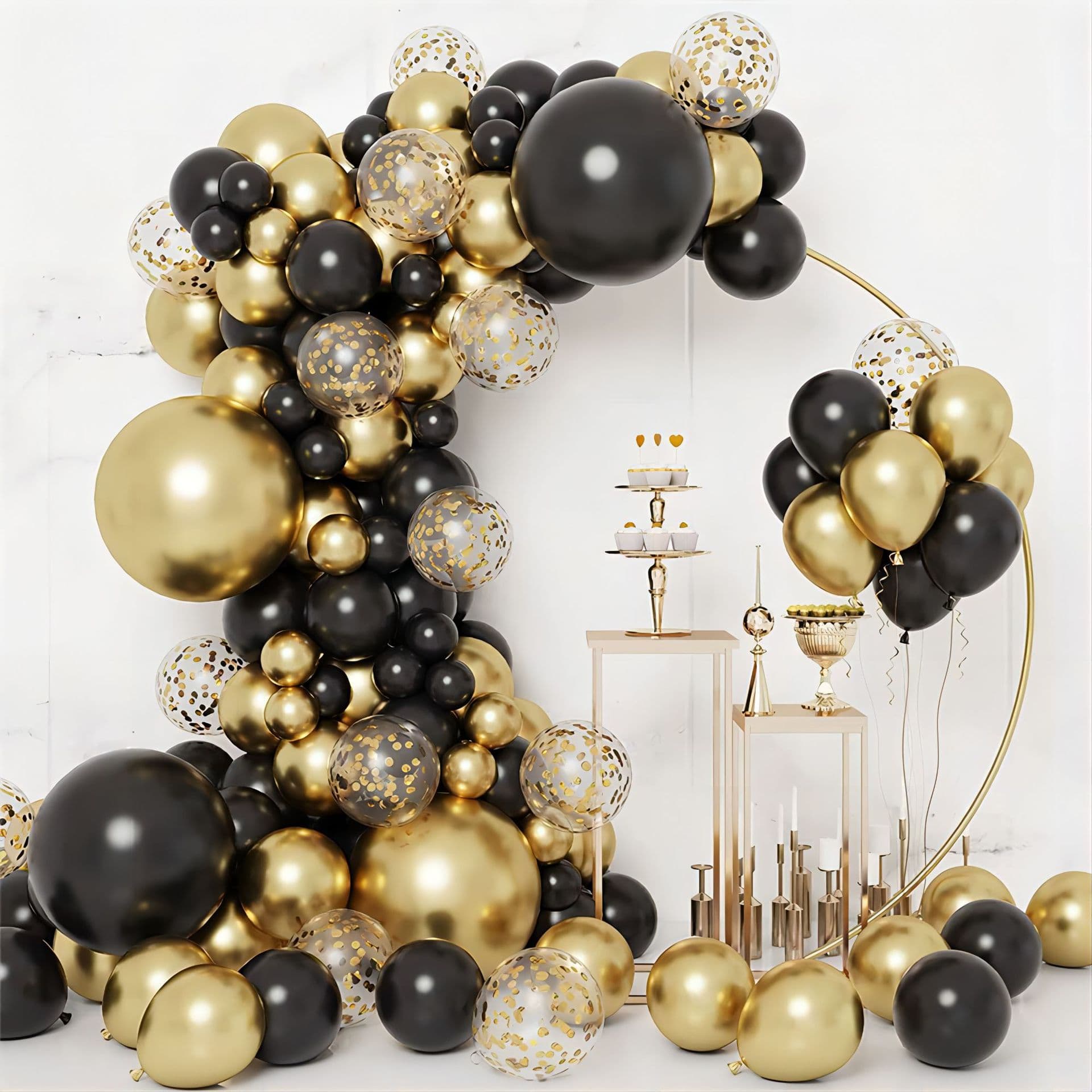 Cross-border Black Gold Balloon Chain Arch Set Graduation Season Birthday Party Balloon Decoration Amazon Supplies