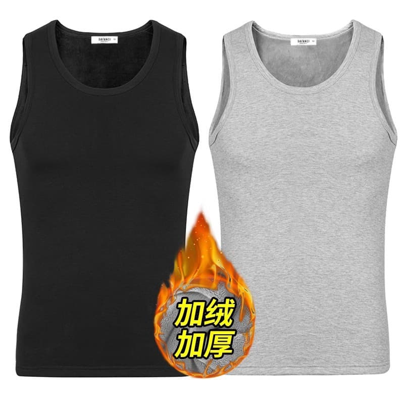 Fleece-Lined Thermal Vest for Men, Winter Thermal Underwear, Sleeveless Tank Top, Heat Retention Base Layer