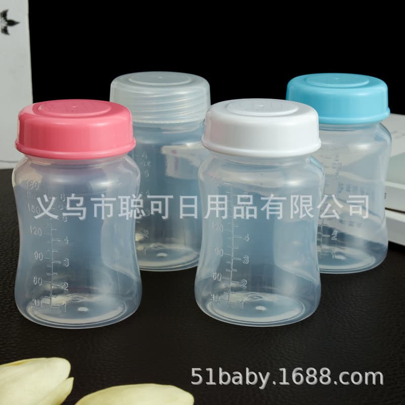 Wide-neck breast milk storage bottles, 180ml fresh-keeping containers for back-to-work milk with leak-proof refrigeration storage