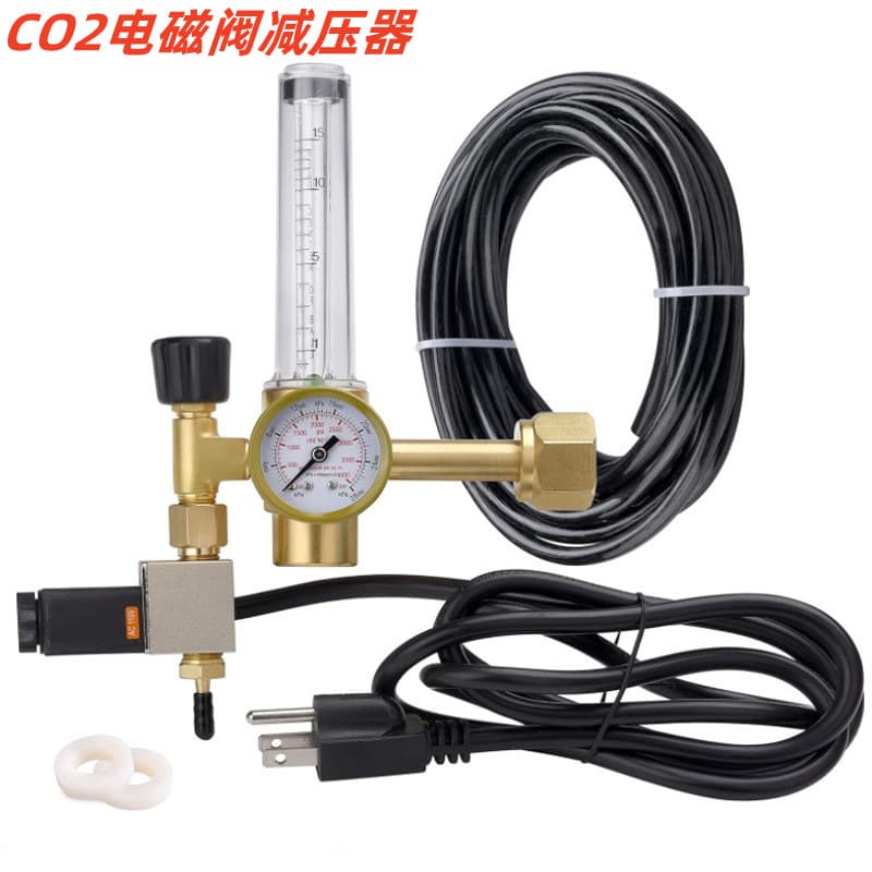 Cross-border 36V 220V carbon dioxide pressure gauge for plant hydroponics with solenoid valve gas gauge, CO2 regulator
