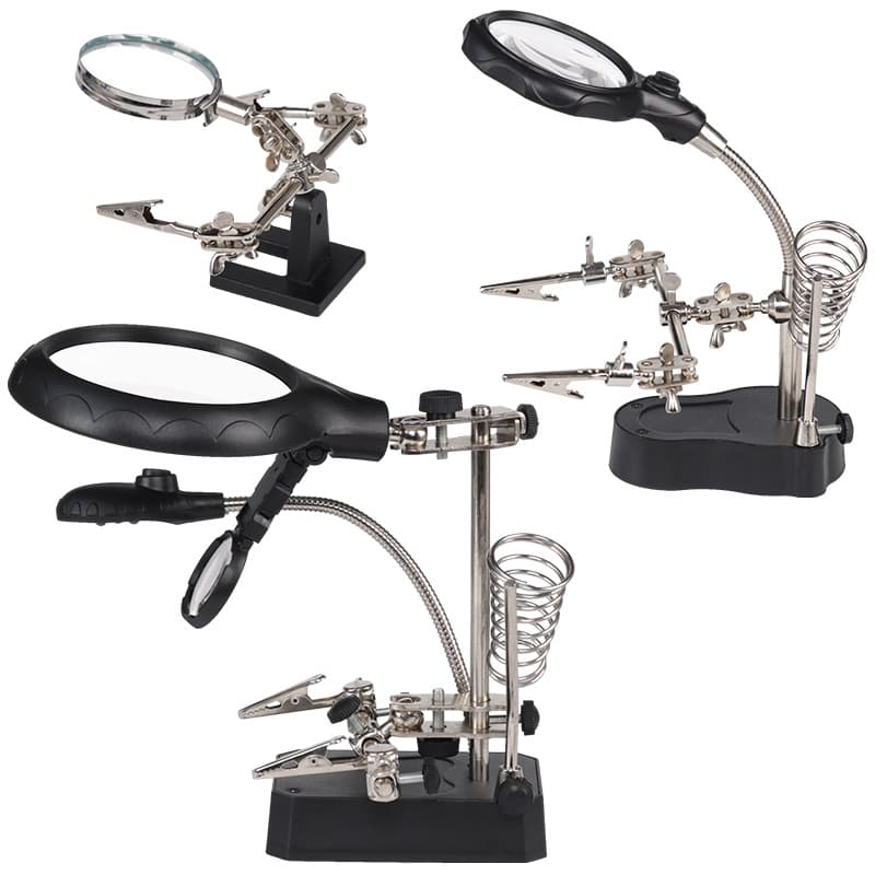 Cross-border carefully selected desktop magnifying glass with light for soldering repair circuit board fixing table soldering auxiliary pcb clamp