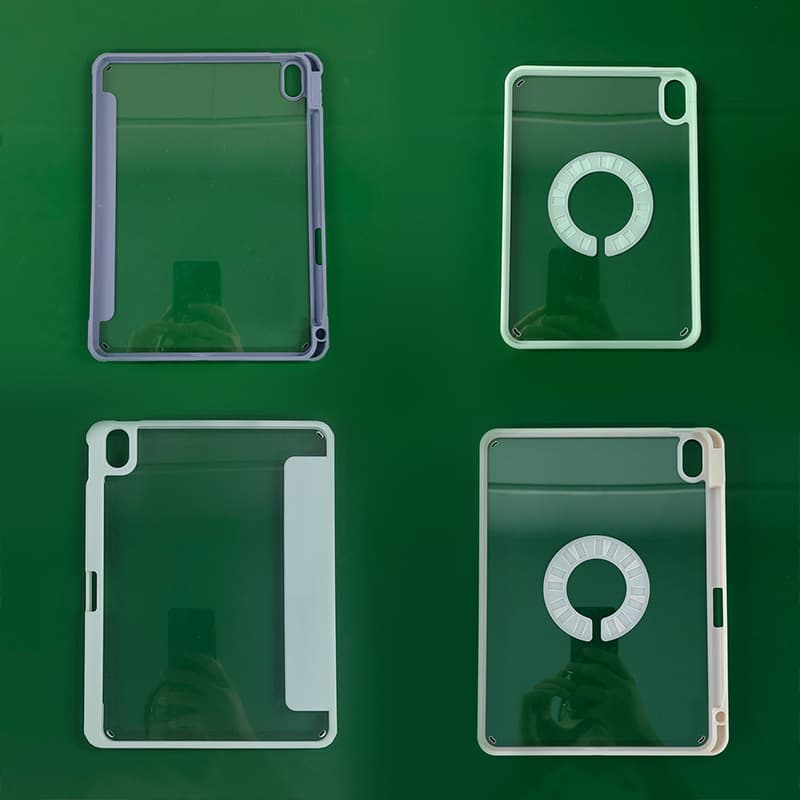 Suitable for Apple iPad protective case, 720° magnetic ring adsorption, high transparency, 11-inch Pro protective case, PC material, TPU.