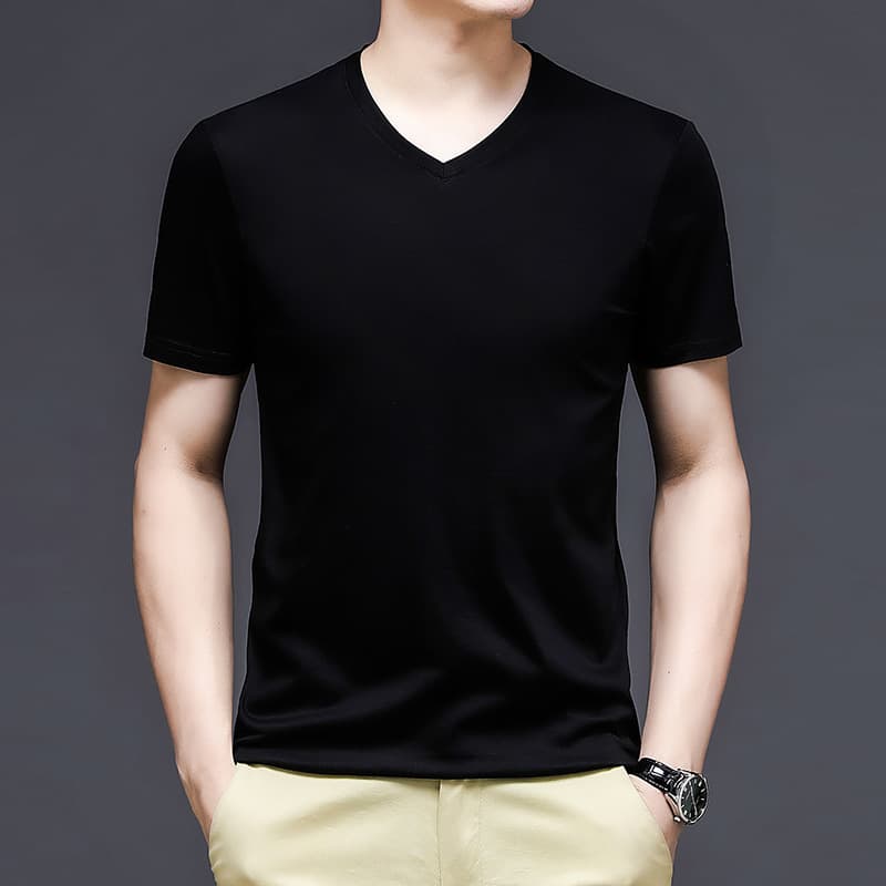 New Summer V-Neck Short Sleeve Thin Sun Protection Base Layer Men's T-Shirt In Stock