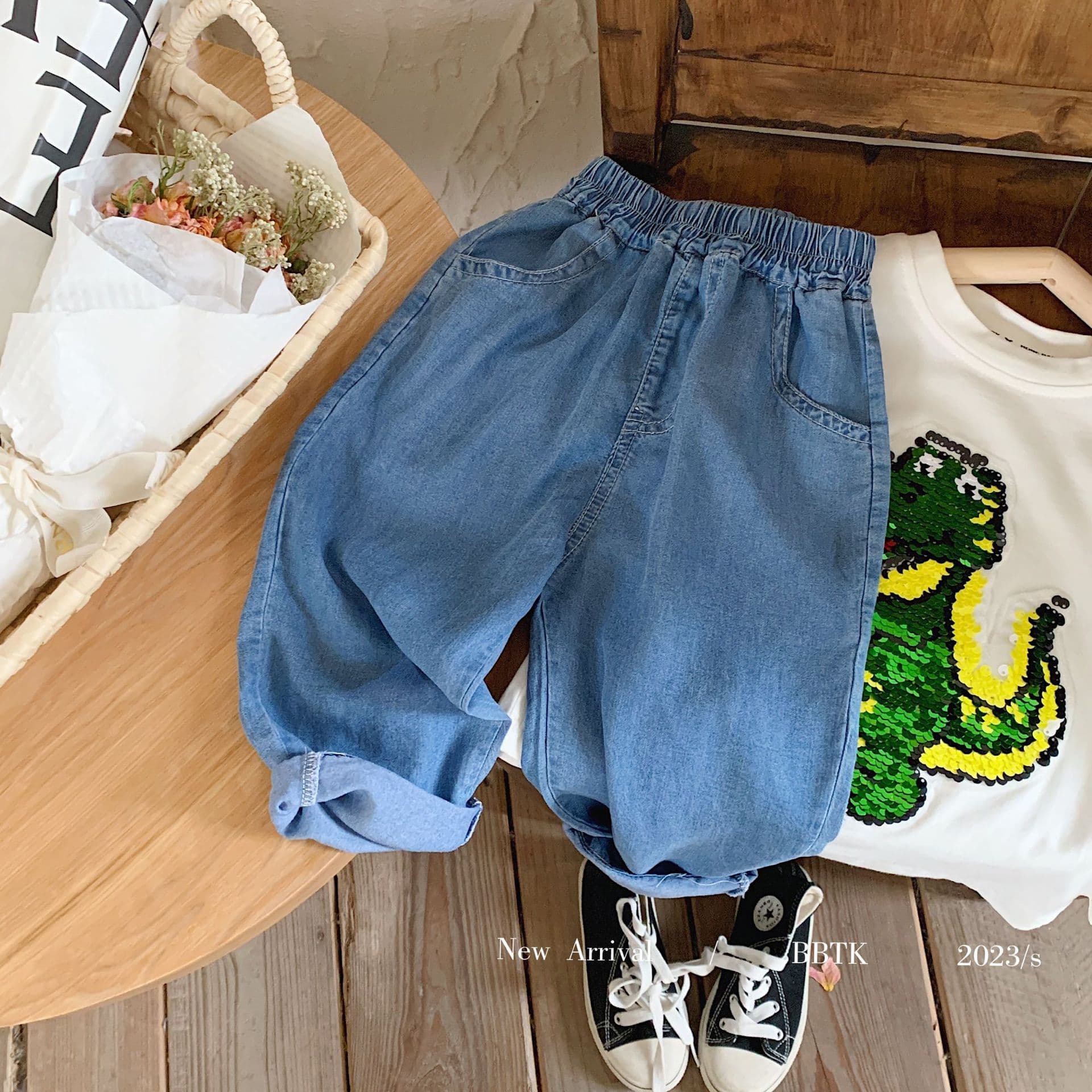 Bangcheng Boys Mosquito-Proof Pants 2026 Summer New Korean Style Children Thin Ice Silk Jeans Long Pants for Baby Girls Trendy
