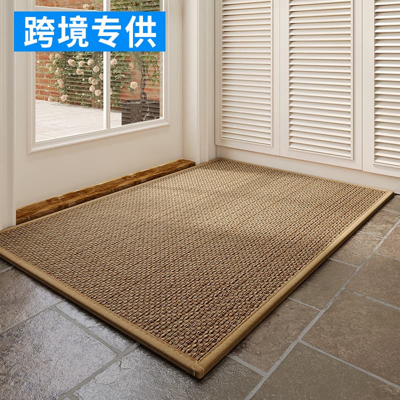 Entrance Floor Mat Linen Woven Foot Mat Rubber Carpet Living Room Mat Entry Door Household Non-Slip Foot Mat