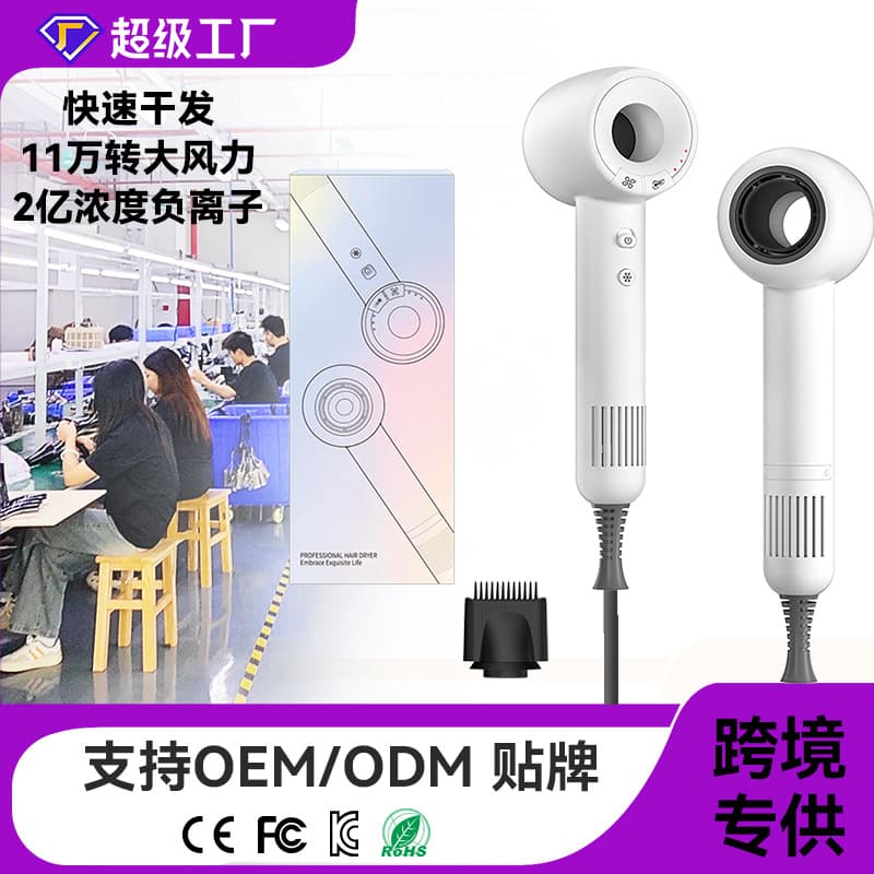 Cross-border Hair Dryer Hollow Home High-speed Brushless Motor High Wind Negative Ion Hair Care Portable Blow Dryer Custom