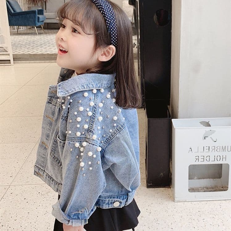 Children's Denim Jacket 2024 Spring Autumn New Style Korean Washed Denim Jacket For Girls Infant Clothing 99003