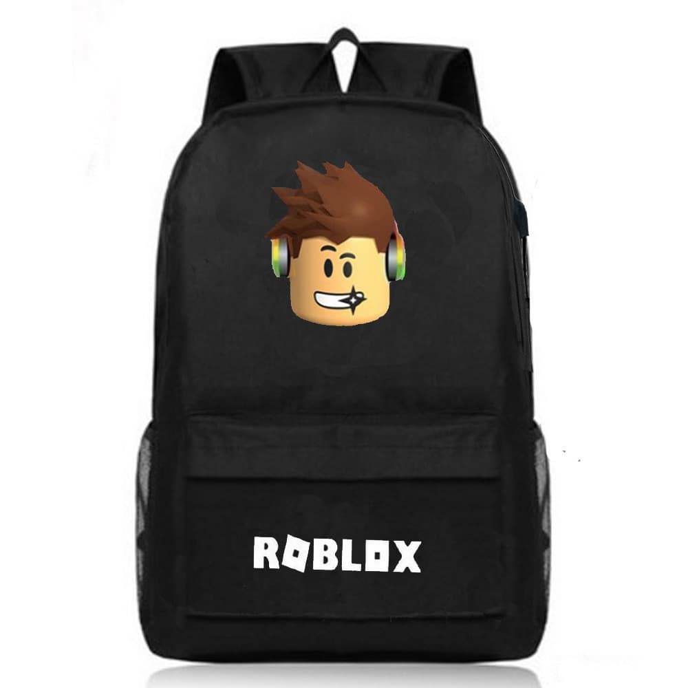 Cross-border roblox game peripheral starry sky men and women backpack computer bag high school student bag lightning pattern