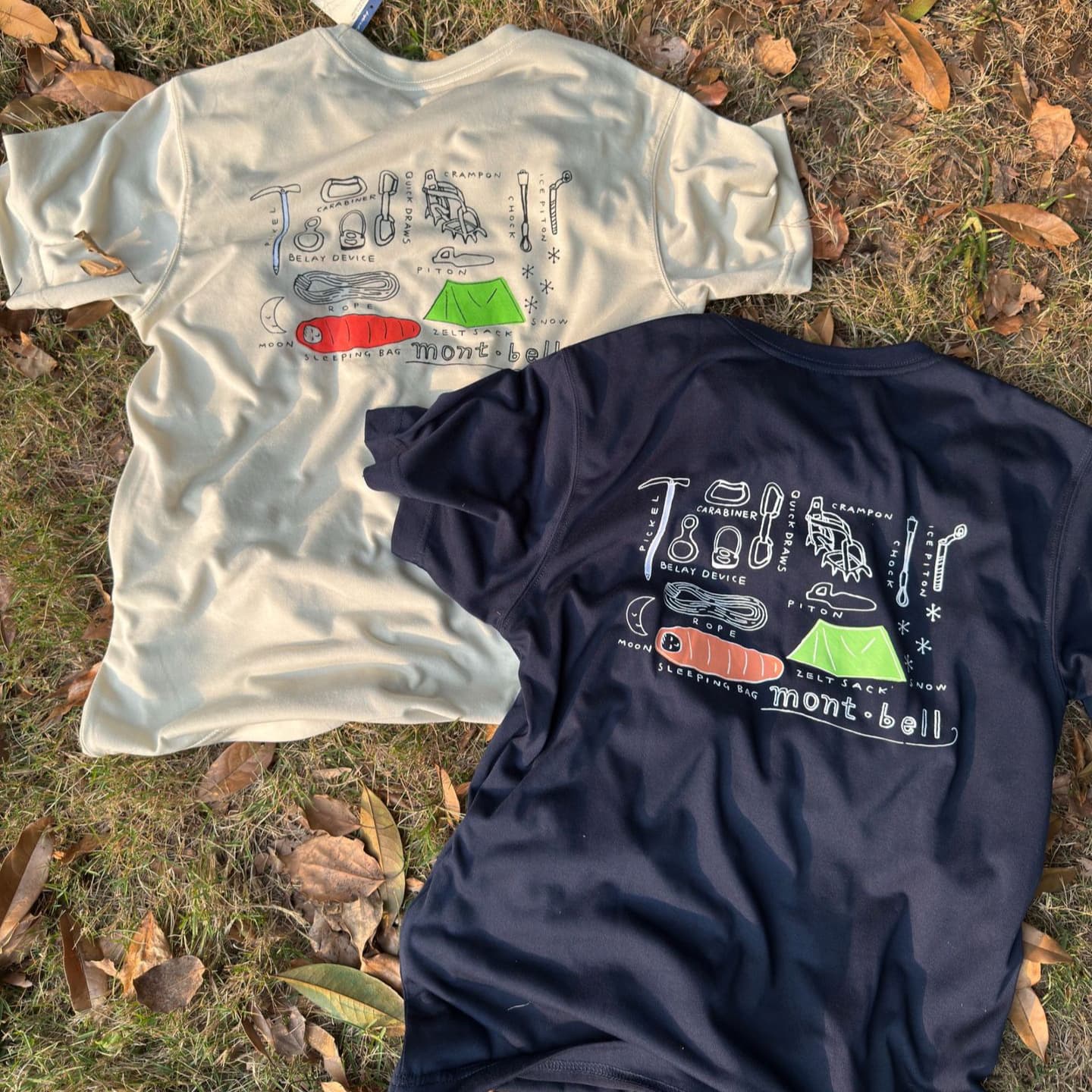 2026 Trendy Brand Montbell Japan Summer Campus Style Unisex Outdoor Casual Printed Short Sleeve