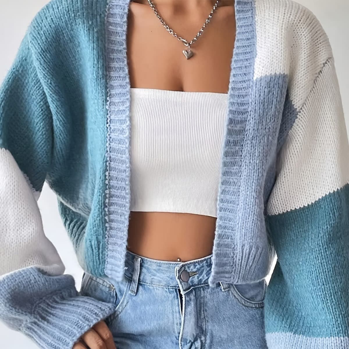 Casual Stripe Long Sleeve Knitted Sweater Women's Cardigan Polyester Fiber Medium Thickness Street Style Spring Summer Coat