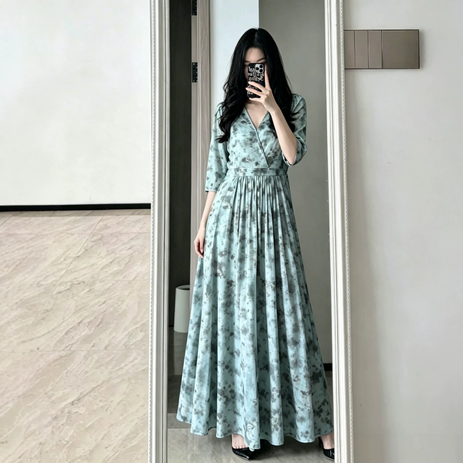 Hera cotton silk mid-sleeve cake dress for women spring and summer new national style floral loose casual slimming hot style dress