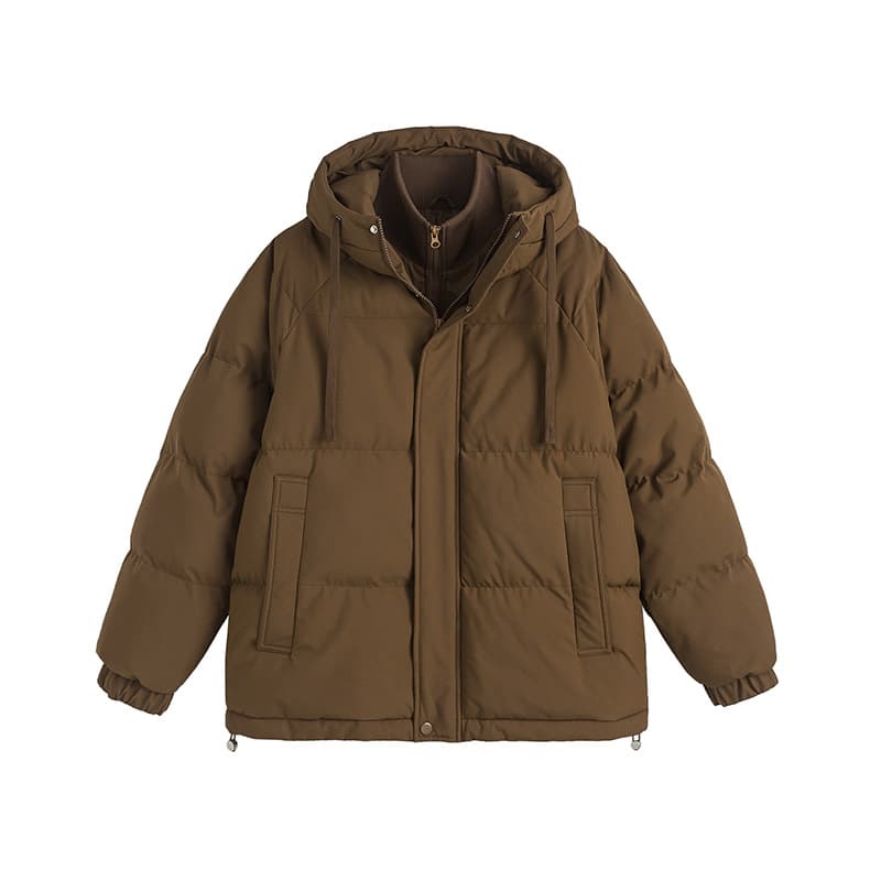 Couples Cotton Coat Fake Two Layers Cotton Jacket Men New Winter Cotton Puffer Coat Bread Waterproof Fleece Jacket Outerwear