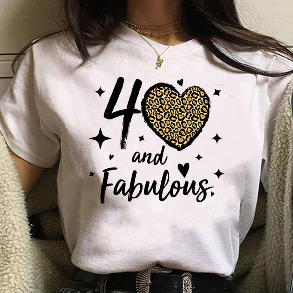 Cotton T-Shirt 40 Ans 40th Years Birthday T-Shirt Women Y2K Japanese