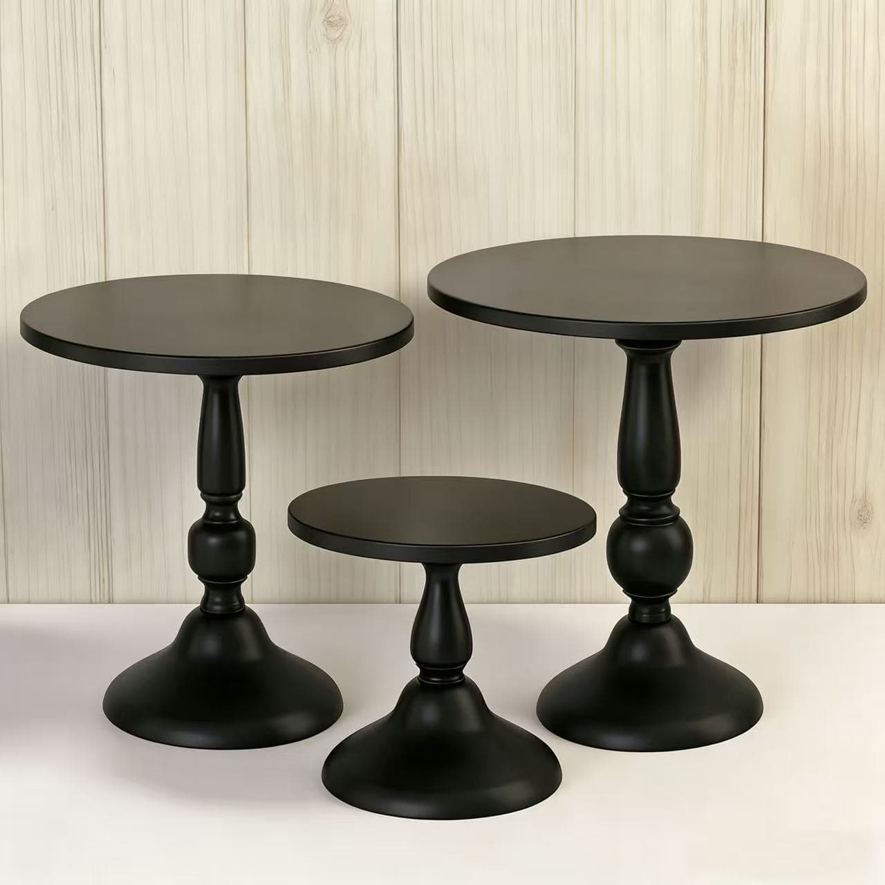 European-style Dessert Display Stand Wedding Cake Tray Wrought Iron High-Foot Pastry Black