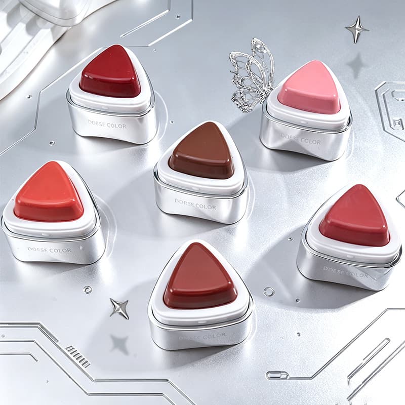 Cross-Border Silver Mirror Triangle Blush, Clear, Nourishing, Delicate, Natural Korean-Style Lip & Cheek Dual-Use Cream Blush, In Stock