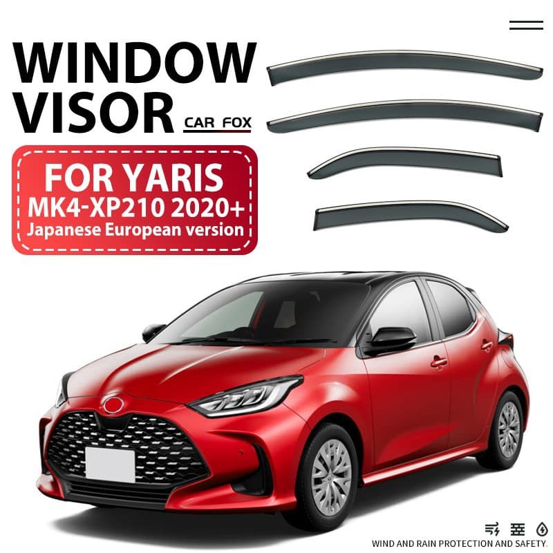 Compatible with Toyota Yaris Window Visor Rain Guard Sun Shade Spoiler TOYOTA YARIS