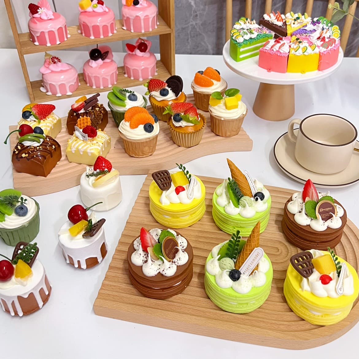 Cake Model Fake Fruit Swiss Roll Bread Dessert Table Window Display Decoration Scene Setup Photography Prop Toy