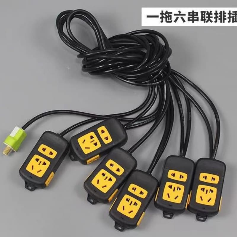 Series Socket Wedding Light Pathway Lead Pure Copper Cable Ground Drag Power Strip One-to-One Extension Cord