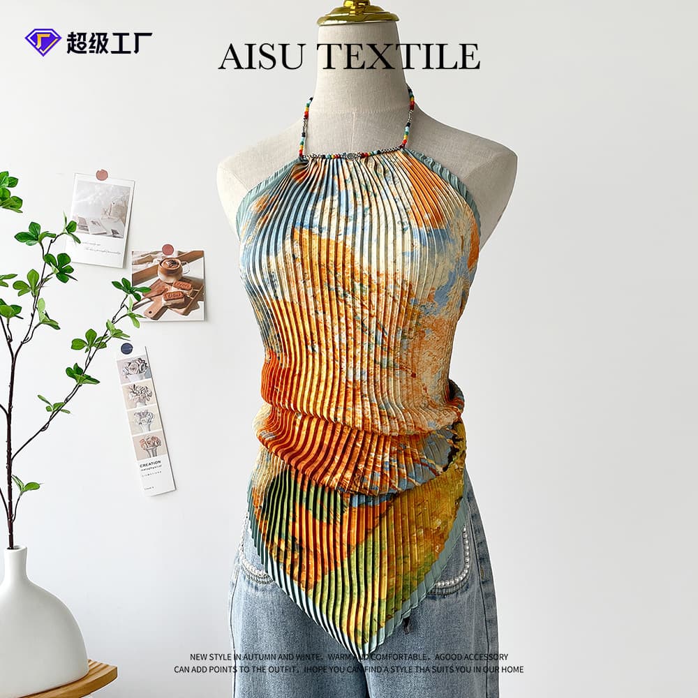 Korean Style Silk Scarf Strap Women's College Students Travel Lightweight Luxury Oil Painting Print Satin Scarf Fairy Wind
