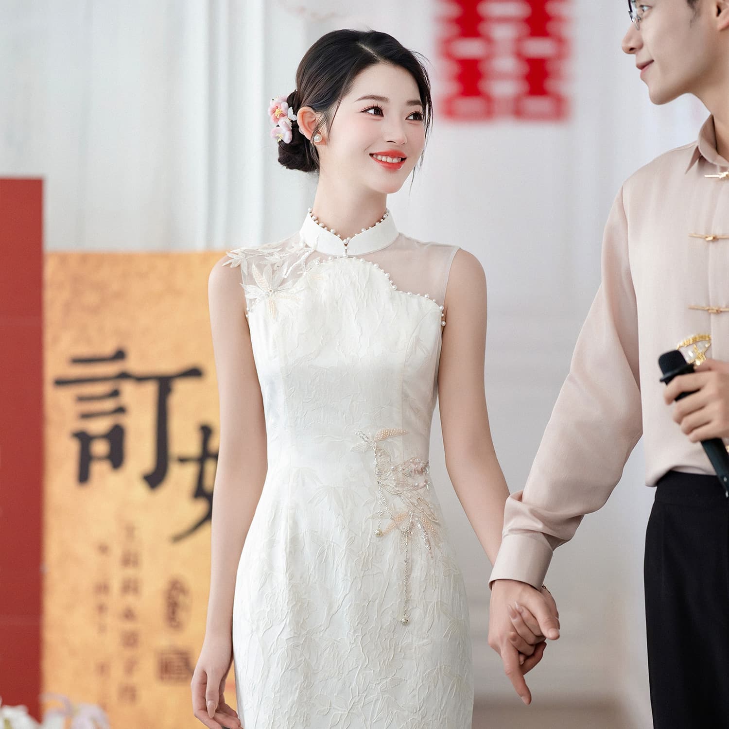 New Chinese-style national style engagement cheongsam 2025 new style bride wedding toast dress high-end return banquet dress skirt summer