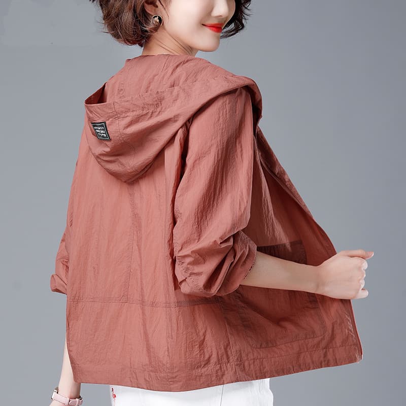 2025 Sun Protection Clothing for Women, Large Size, Uv Protection, Summer Mother's Clothing, Loose Short Outwear, Thin Hooded Sun Protection Clothing